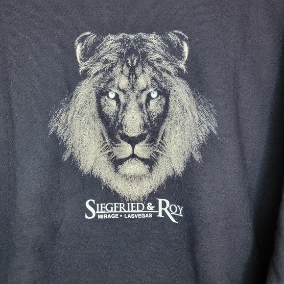 Siegfried & Roy Mirage Blue Navy Crewneck Sweatshirt Mens Medium Magicians Magic - Picture 3 of 5